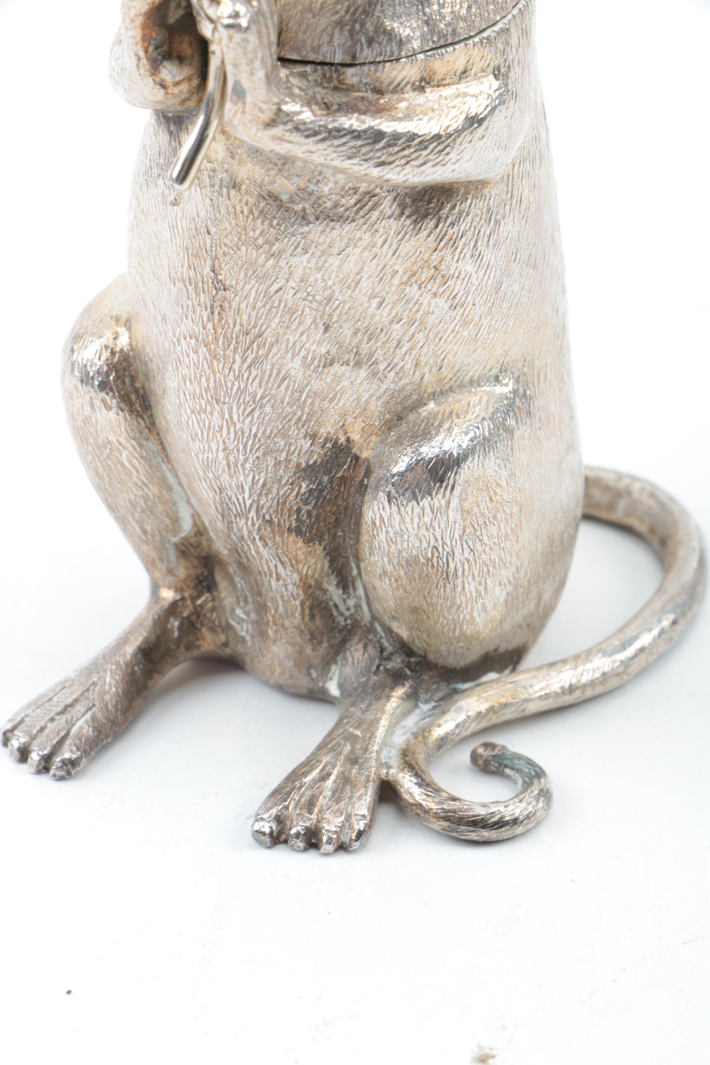 1967 London Sterling Silver Mouse Shaped Salt Cellar