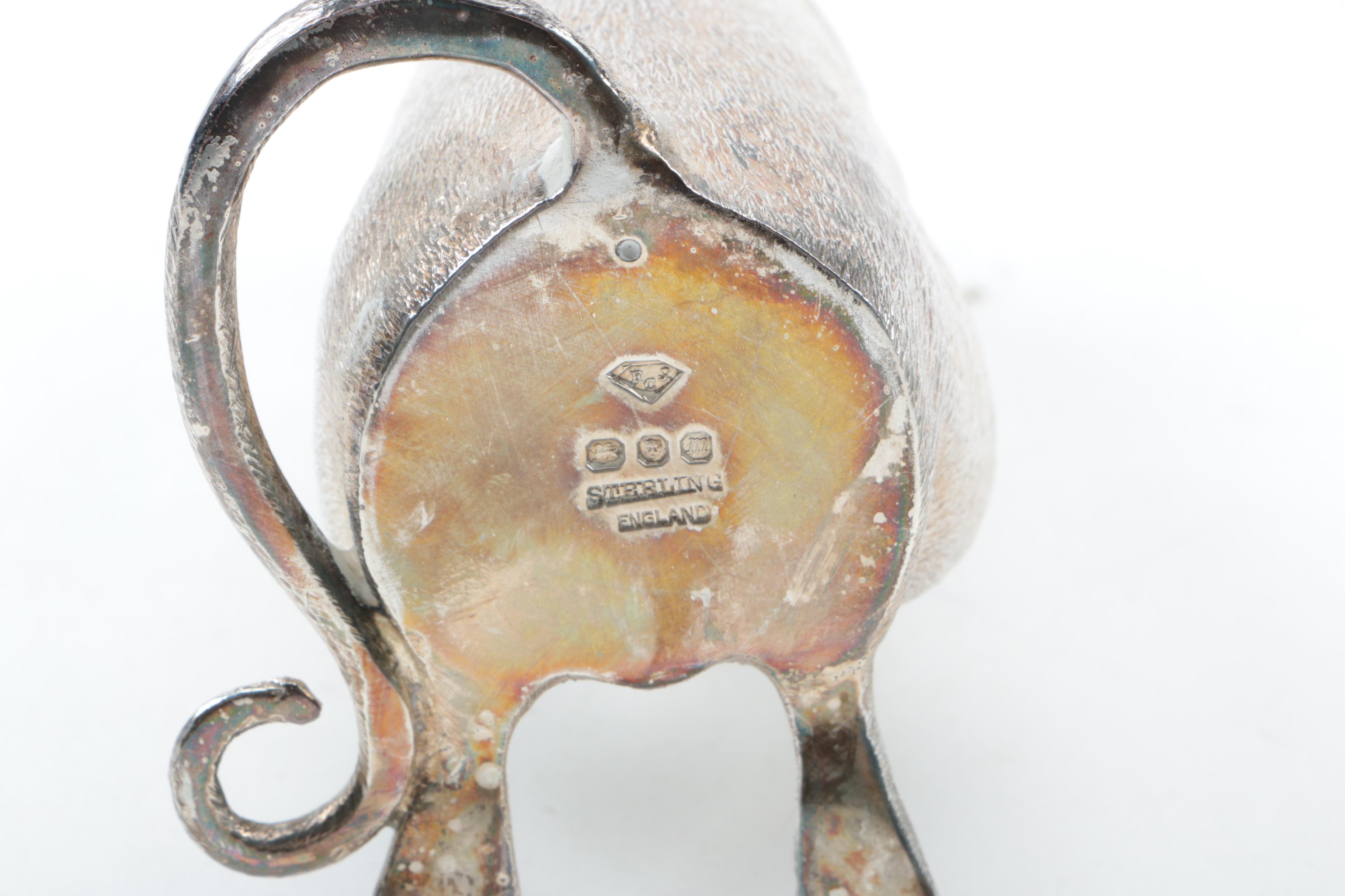 1967 London Sterling Silver Mouse Shaped Salt Cellar