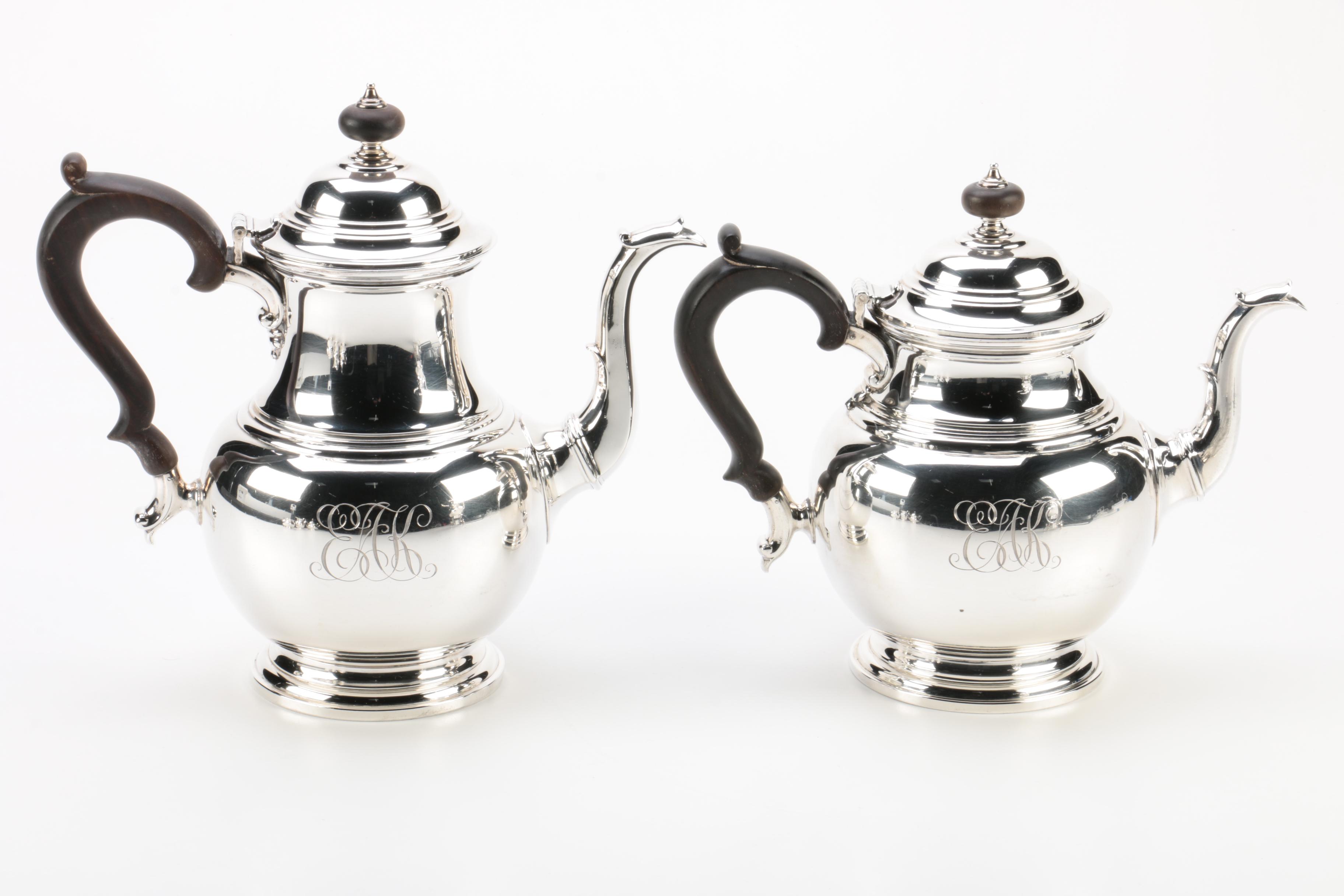 Early 1940s - Early 1950s Gorham Sterling Silver Coffee and Tea Set
