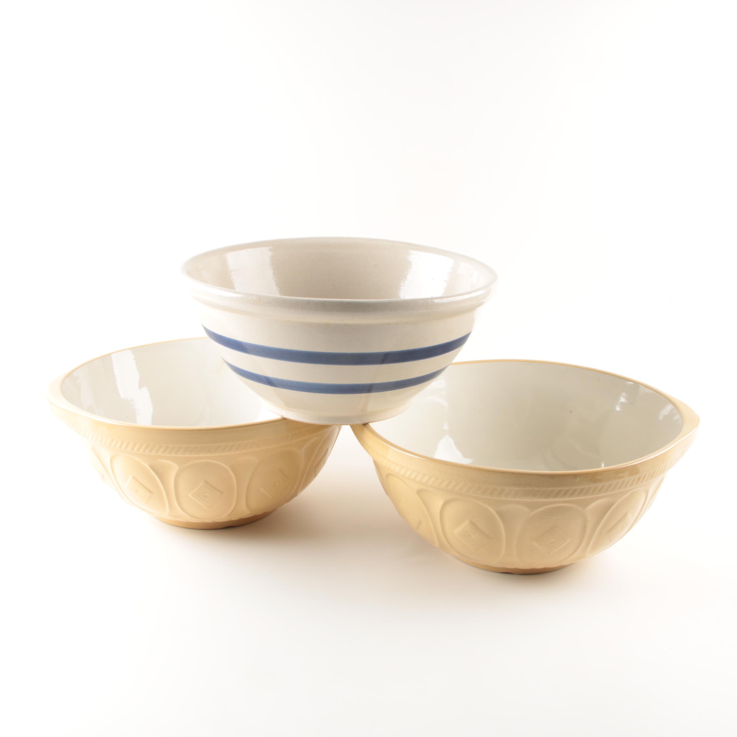 Vintage Green's and Robinson-Ransbottom Pottery Mixing Bowls