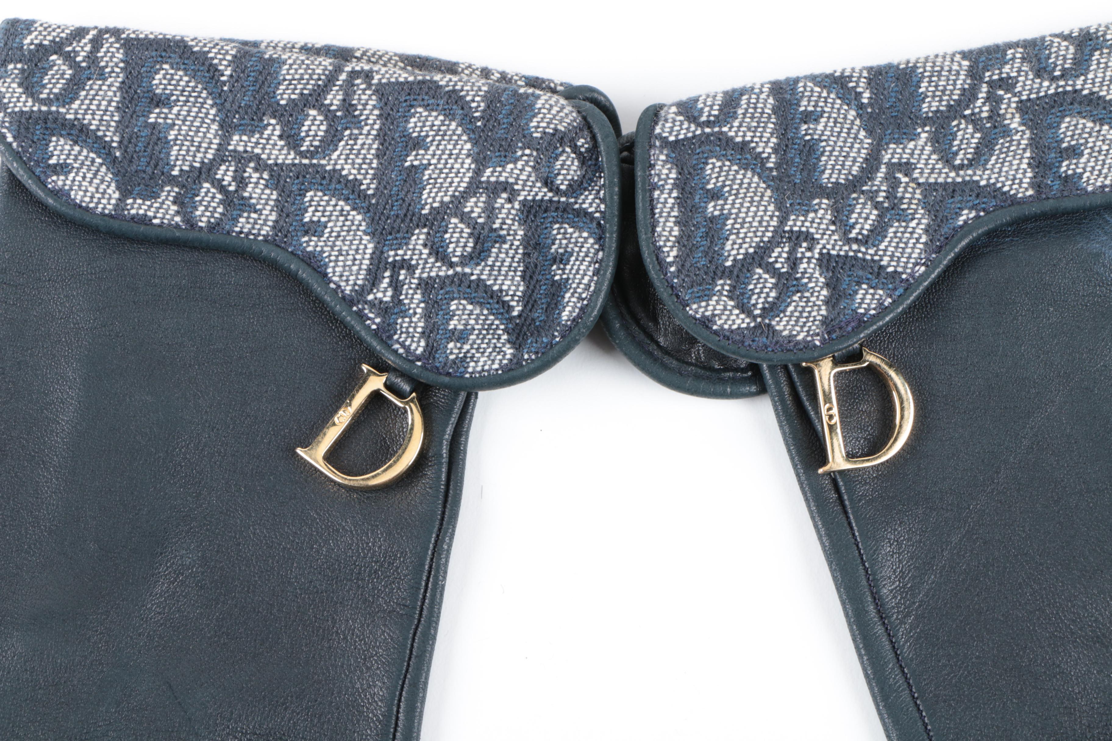 Vintage Christian Dior Cuffed Lambskin Leather Gloves