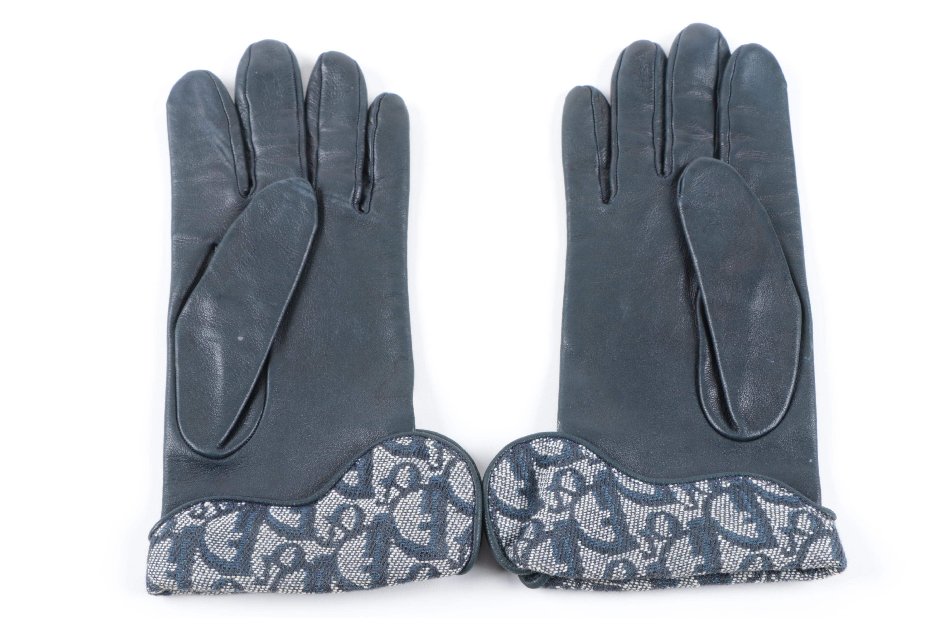 Vintage Christian Dior Cuffed Lambskin Leather Gloves