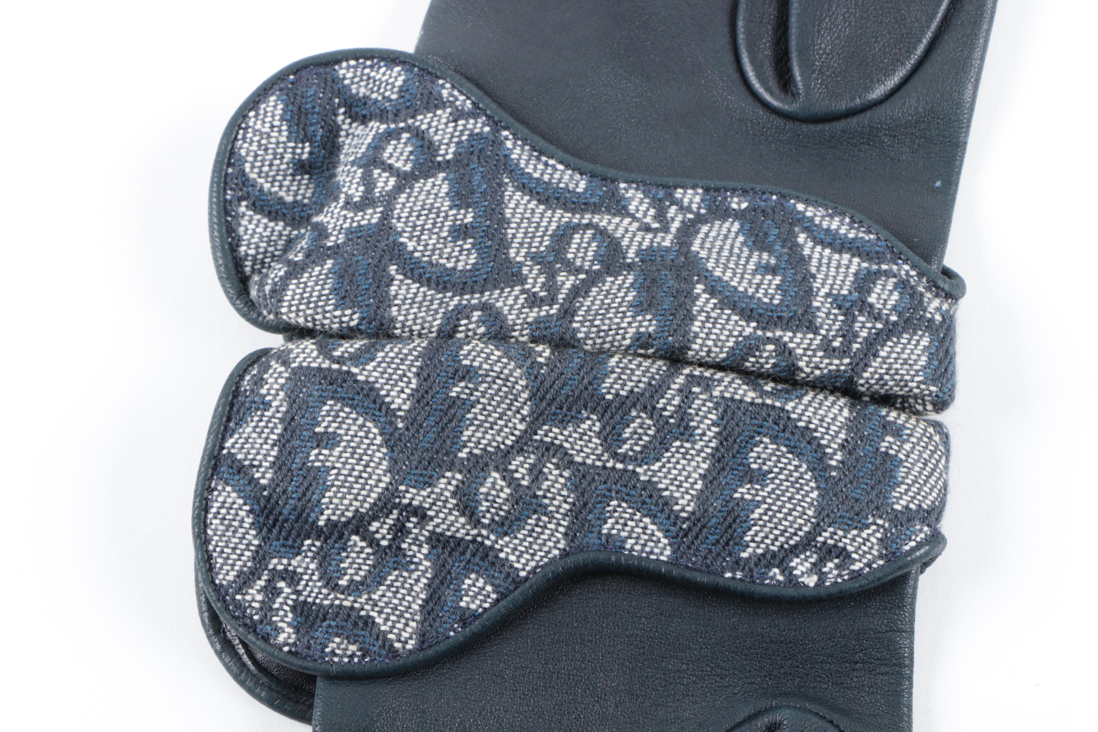 Vintage Christian Dior Cuffed Lambskin Leather Gloves