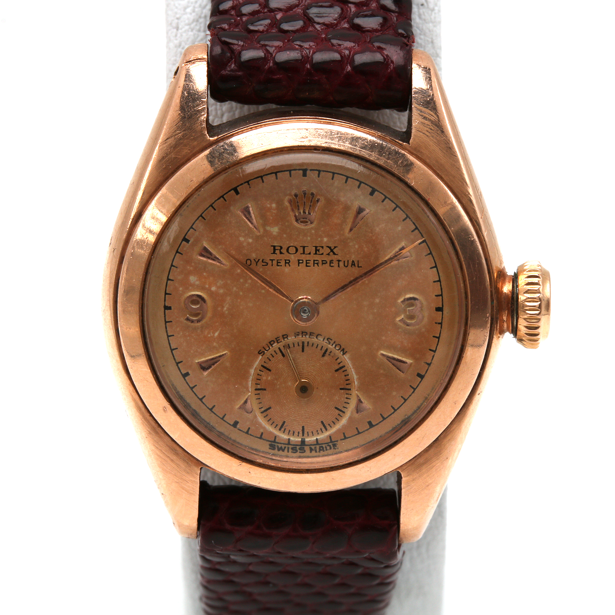 Rolex Oyster 14K Rose Gold Bubbleback Watch