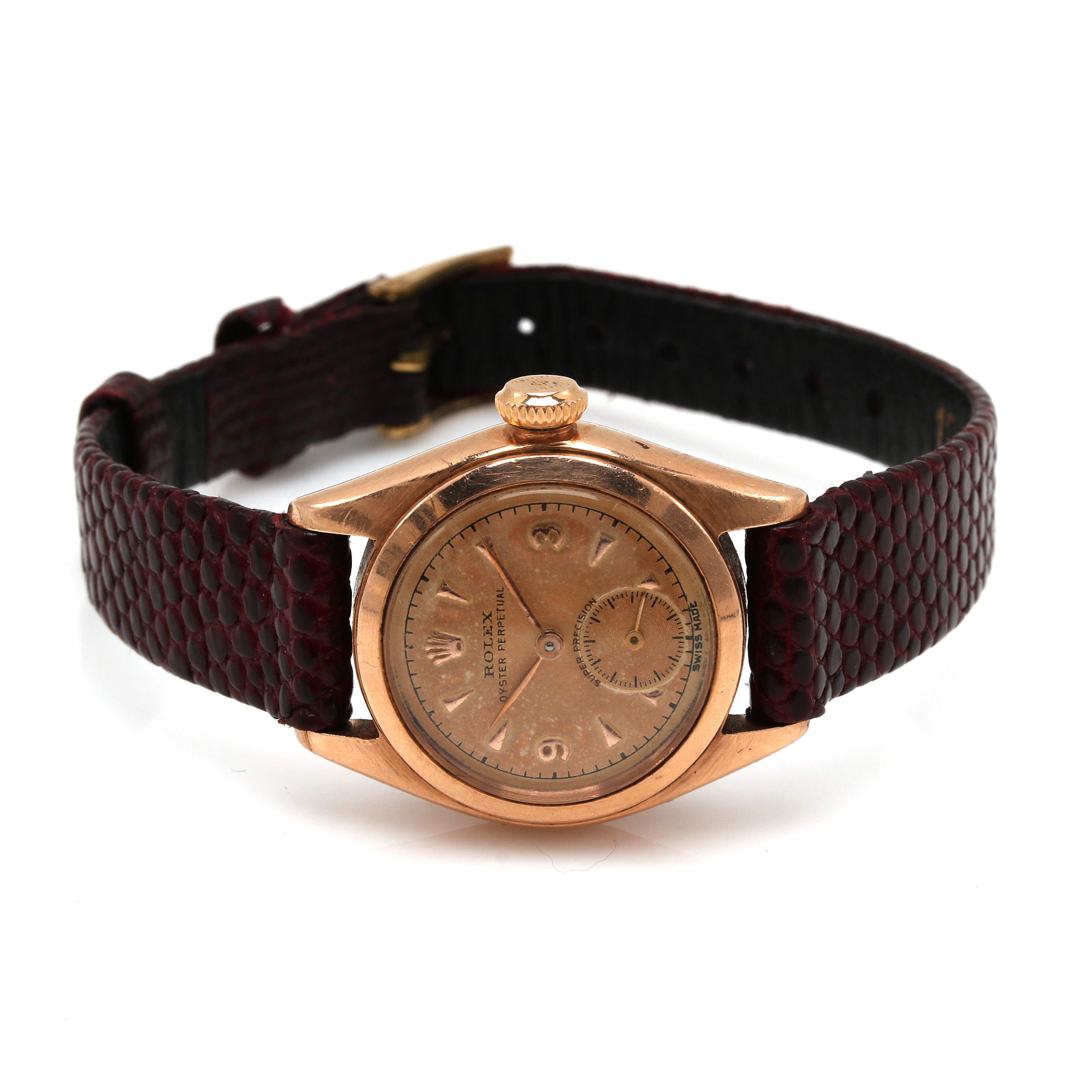 Rolex Oyster 14K Rose Gold Bubbleback Watch