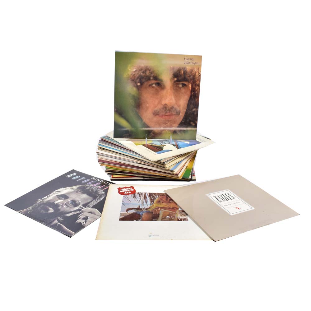 Classic Rock Record Collection Featuring Rolling Stones, The Eagles, and More