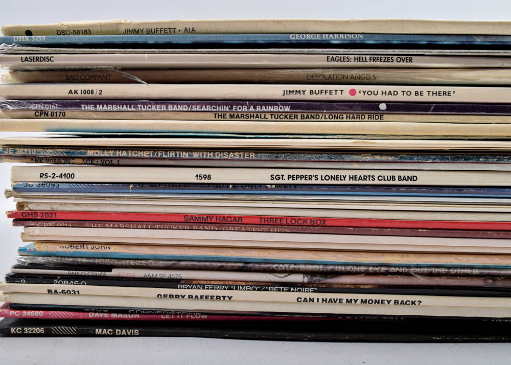 Classic Rock Record Collection Featuring Rolling Stones, The Eagles, and More
