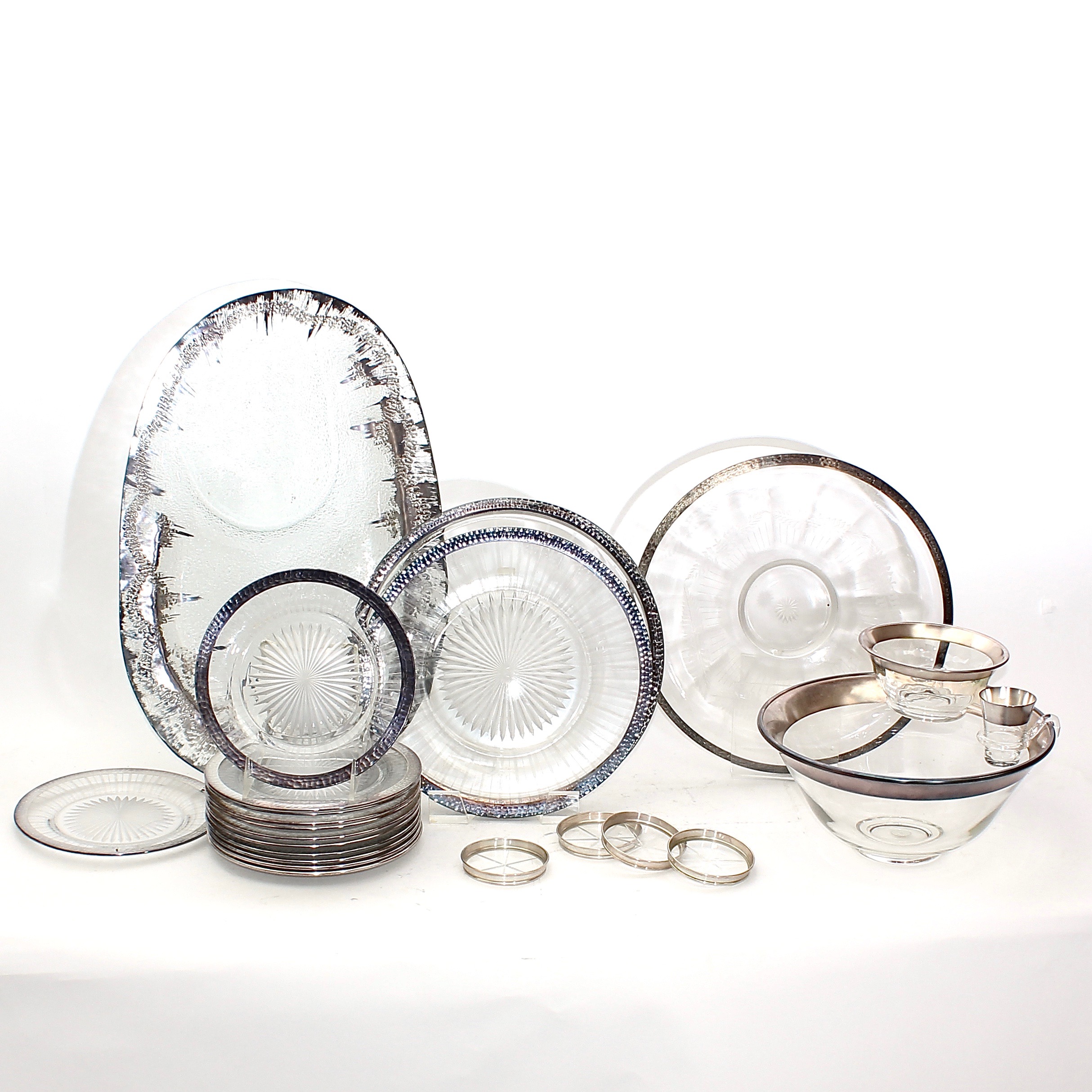 Vintage Glass and Silver Tone Tableware Including Dorothy Thorpe