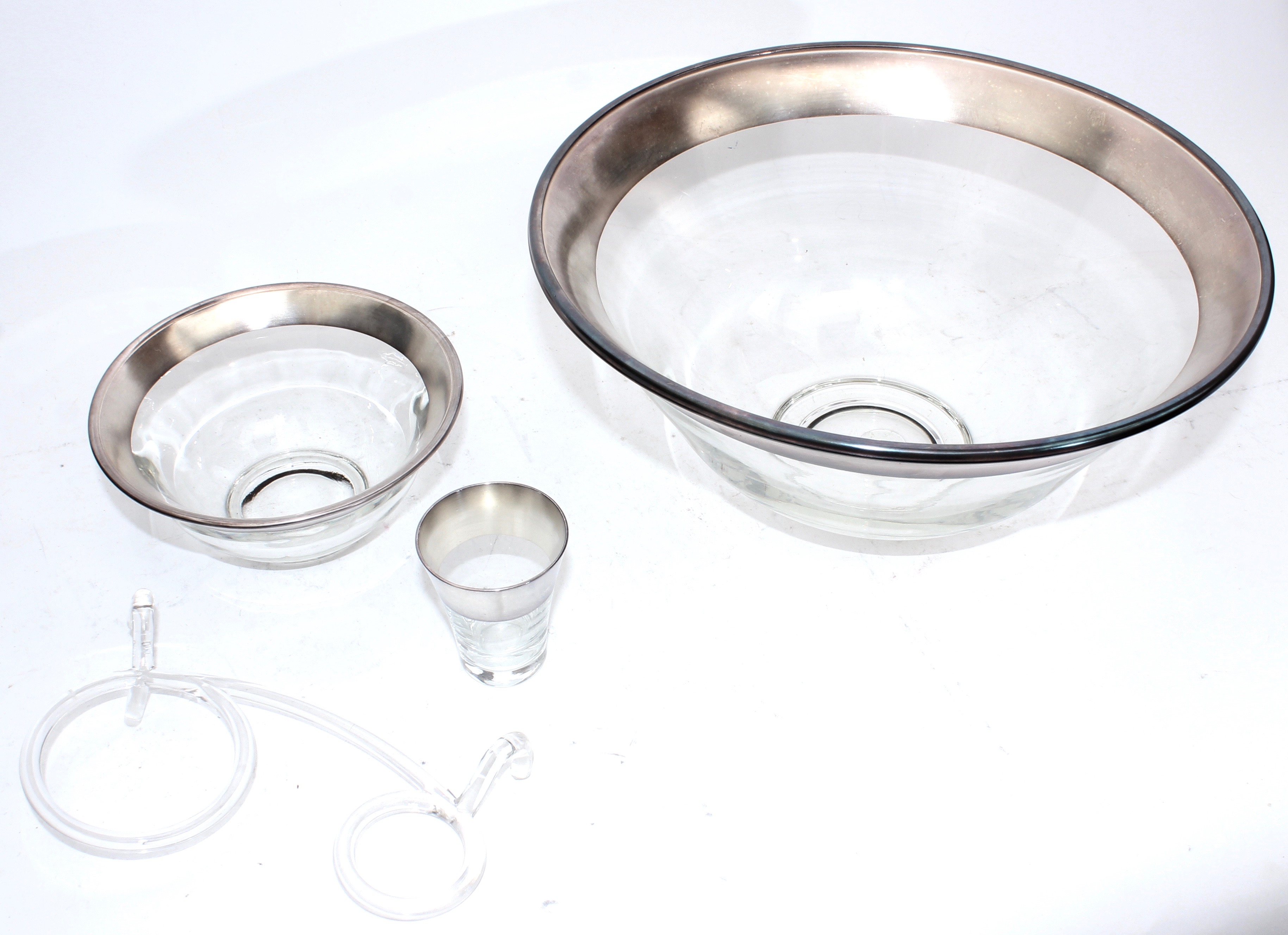 Vintage Glass and Silver Tone Tableware Including Dorothy Thorpe