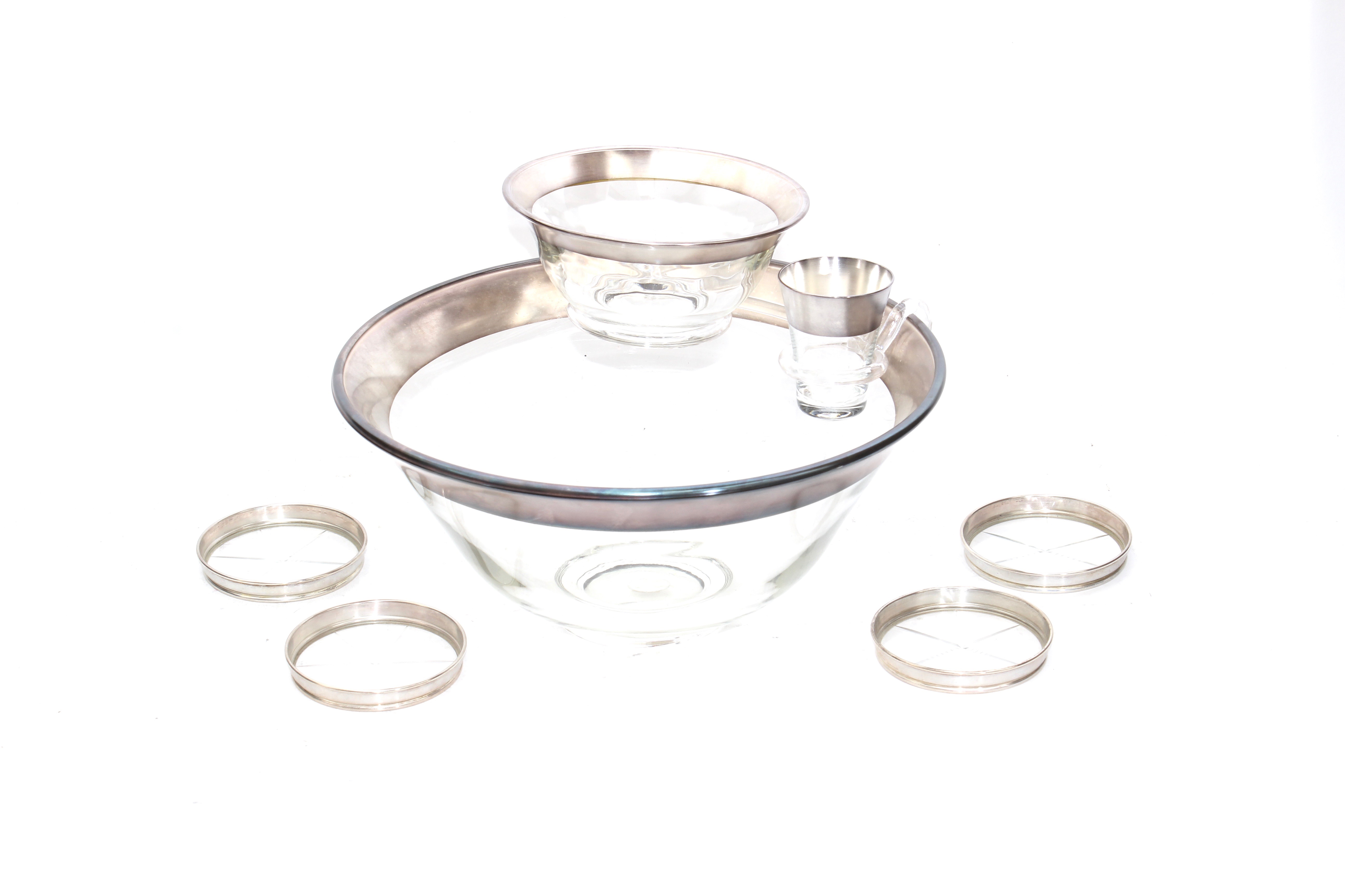 Vintage Glass and Silver Tone Tableware Including Dorothy Thorpe