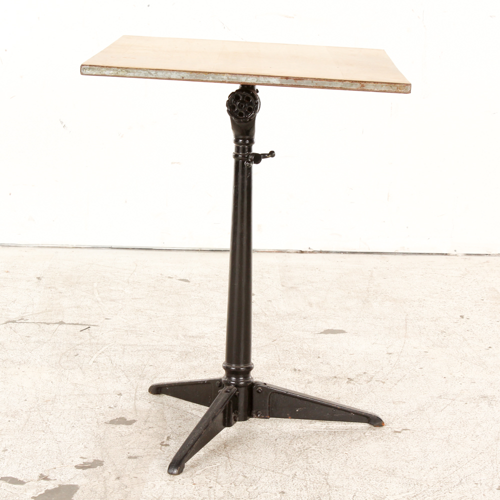 Birch and Iron Tilting Drawing Table