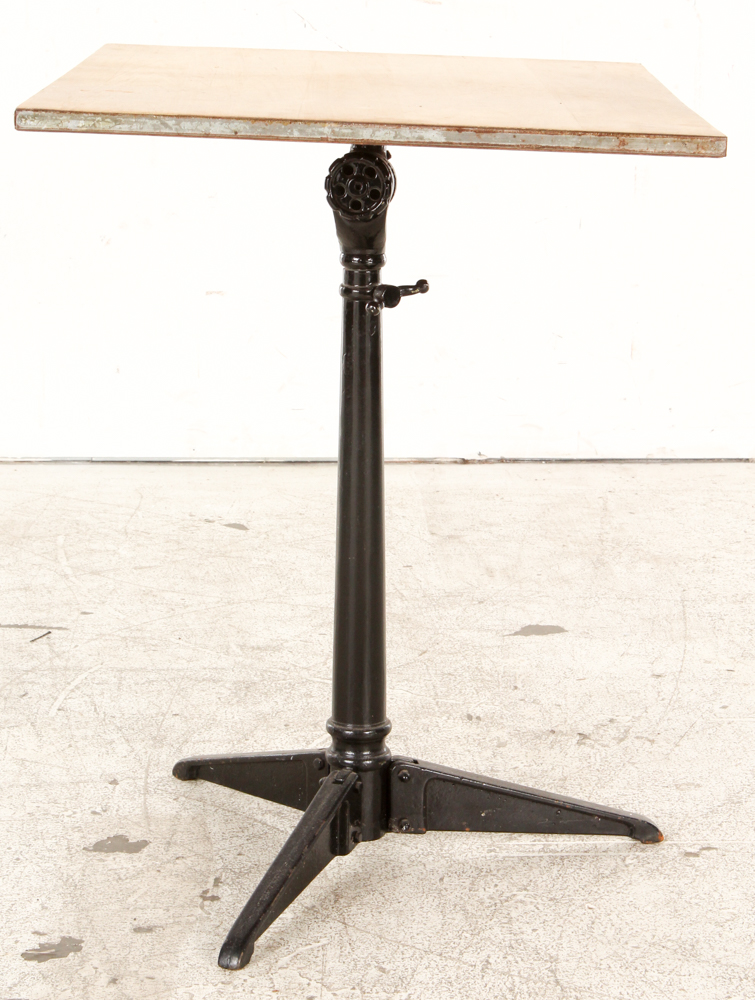 Birch and Iron Tilting Drawing Table