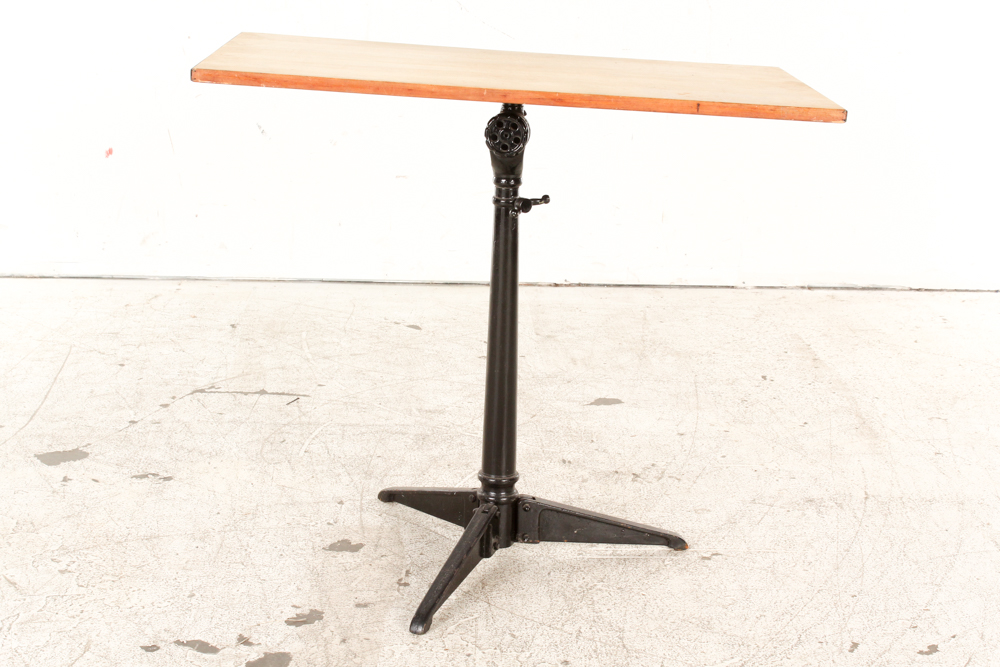 Birch and Iron Tilting Drawing Table