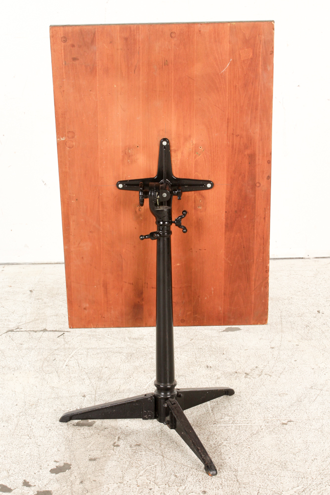 Birch and Iron Tilting Drawing Table