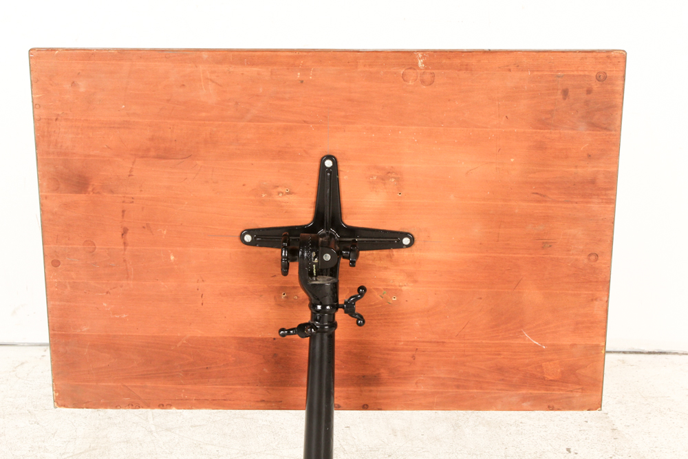 Birch and Iron Tilting Drawing Table