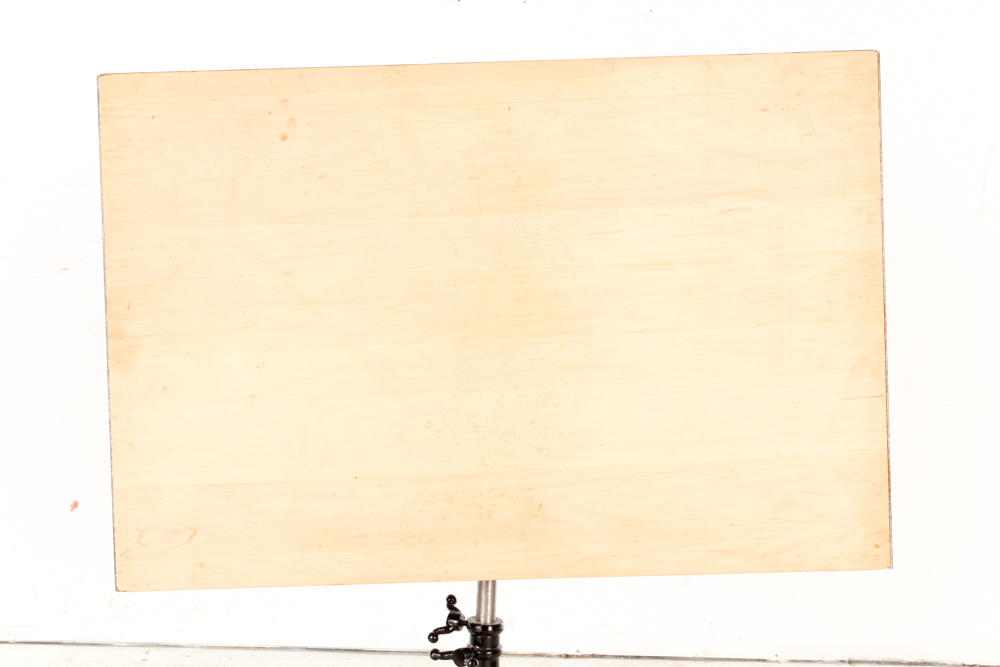 Birch and Iron Tilting Drawing Table