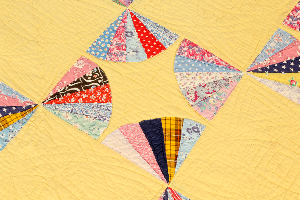Vintage Handcrafted "Grandmother's Fan" Quilt