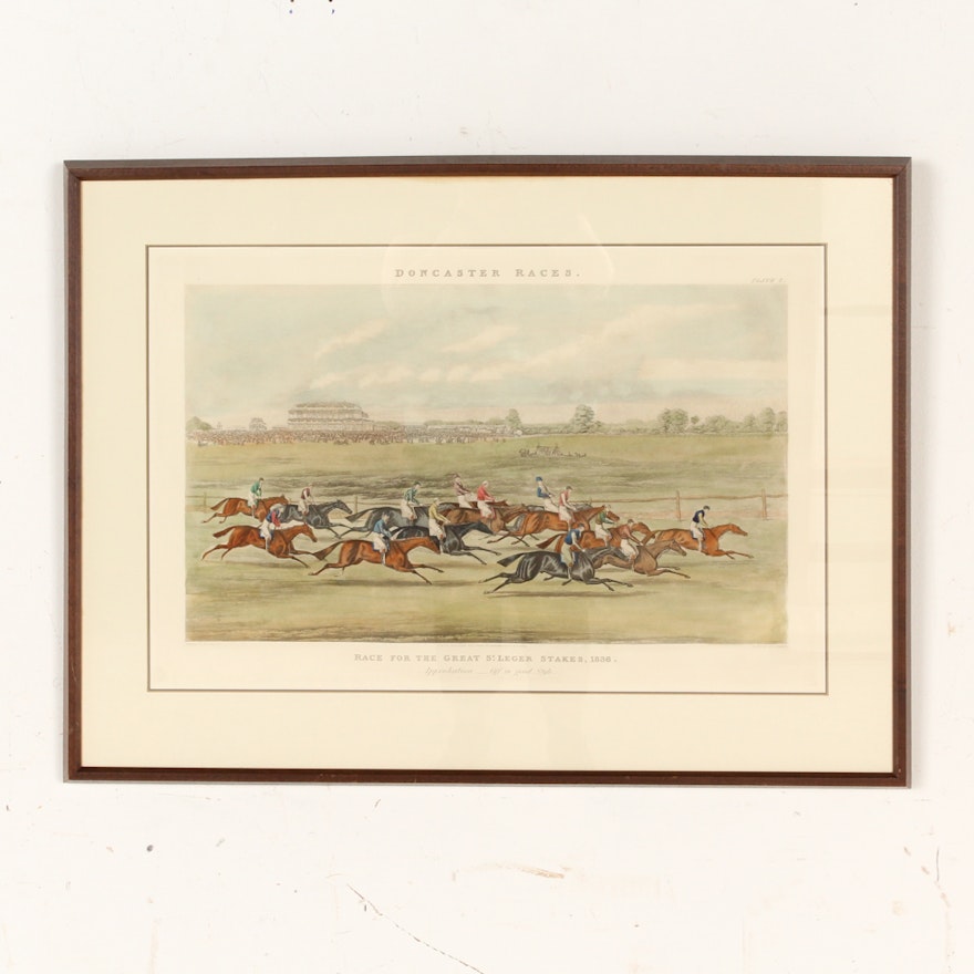 Aquatint of St. Leger Stakes After John Harris "Approbation - Off in Good Style"