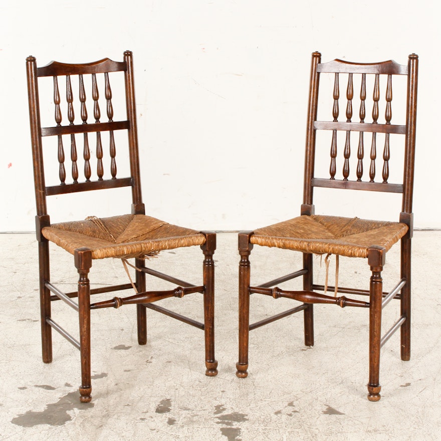 English Revival Spindle-Back Side Chairs