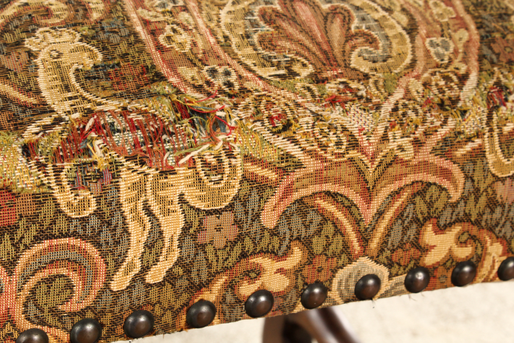 Vintage Upholstered Louis XIII Style Dining Chairs