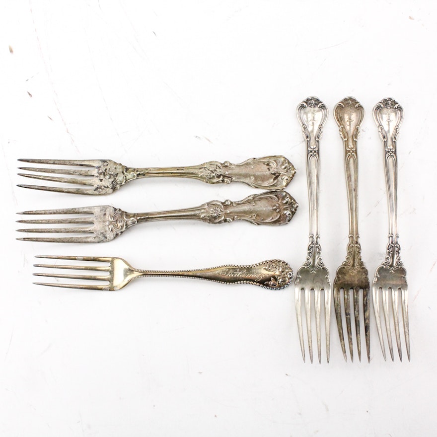 Gorham "Chantilly" and Other Sterling Silver Dinner Forks