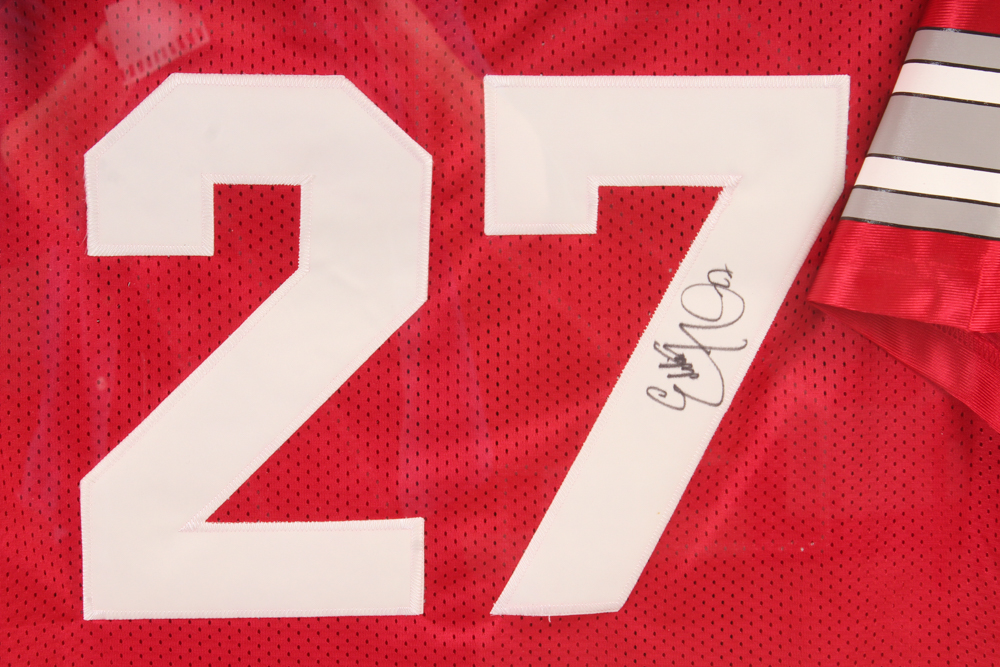 Eddie George Autographed Ohio State Buckeyes Jersey in Display Case