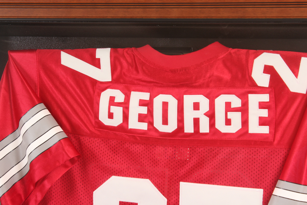 Eddie George Autographed Ohio State Buckeyes Jersey in Display Case