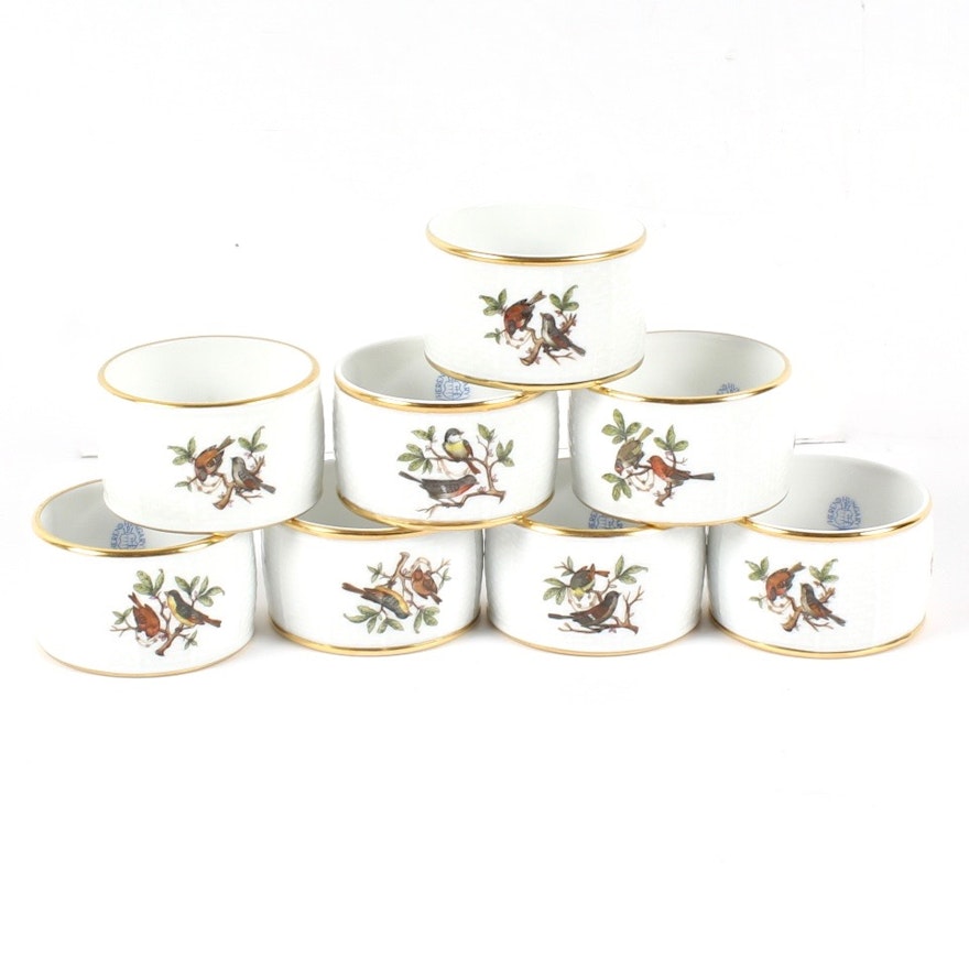 Herend "Rothschild Bird" Napkin Rings