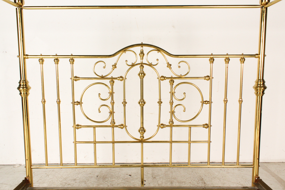 King Brass Canopy Bed Frame