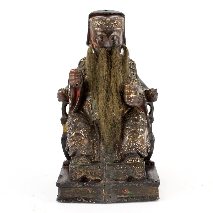 Chinese Republic Period Carved Wooden Sculpture