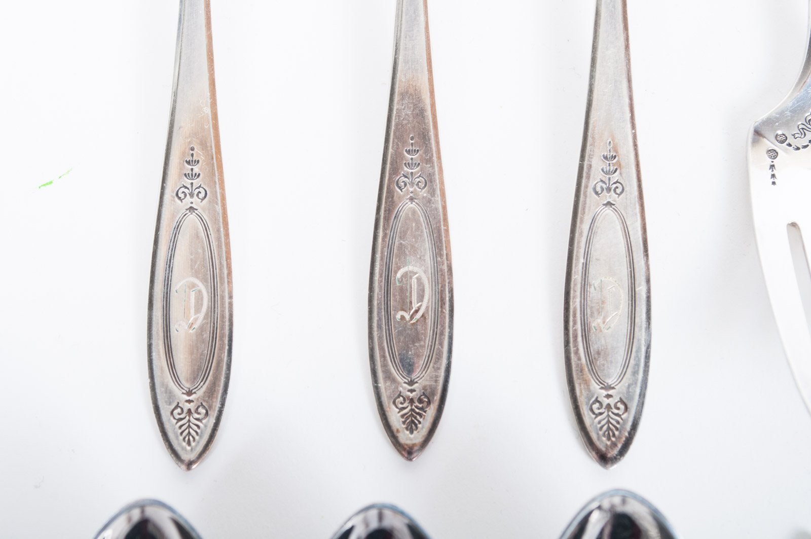 Vintage Community Silver Plate "Adam" Monogrammed Flatware by Oneida Ltd.