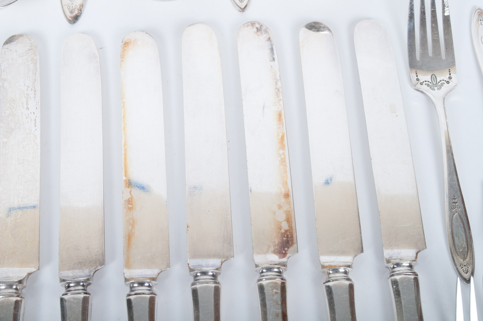 Vintage Community Silver Plate "Adam" Monogrammed Flatware by Oneida Ltd.