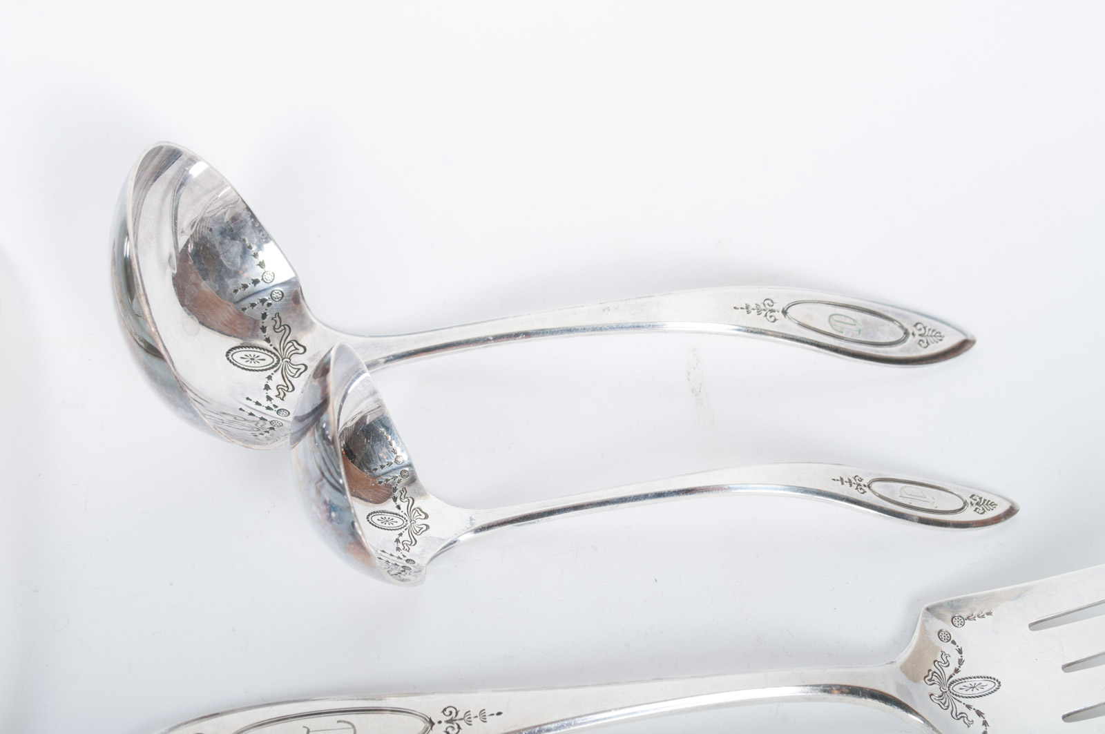 Vintage Community Silver Plate "Adam" Monogrammed Flatware by Oneida Ltd.