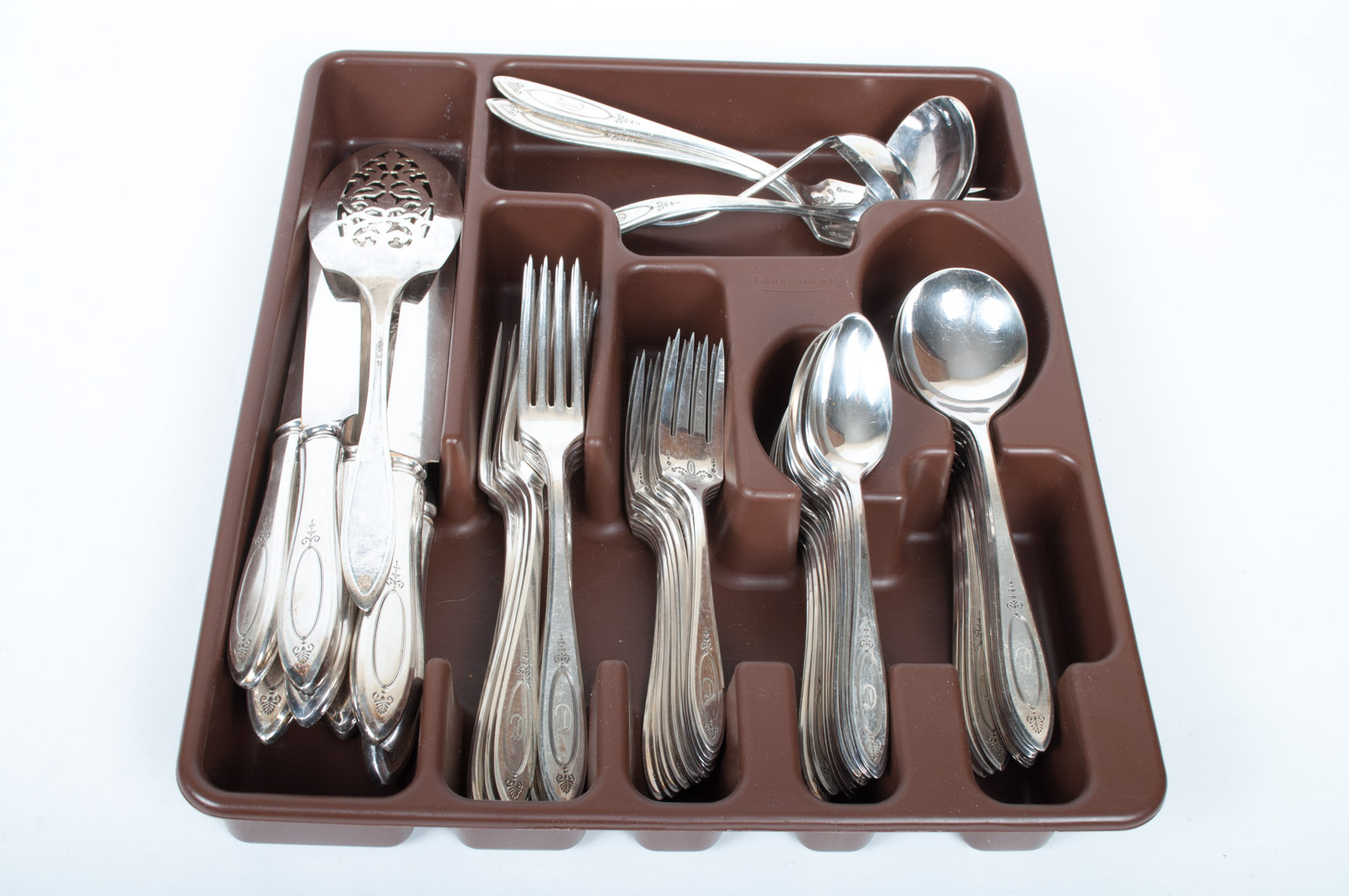 Vintage Community Silver Plate "Adam" Monogrammed Flatware by Oneida Ltd.