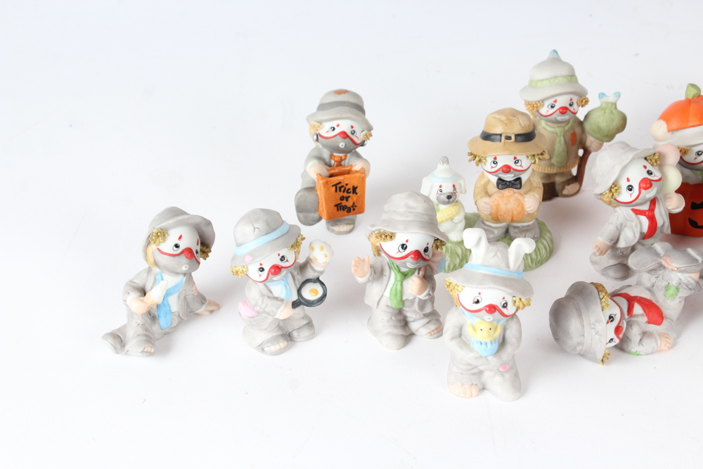Porcelain Li'l Vagabond Clown Figurines