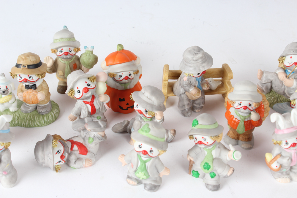 Porcelain Li'l Vagabond Clown Figurines