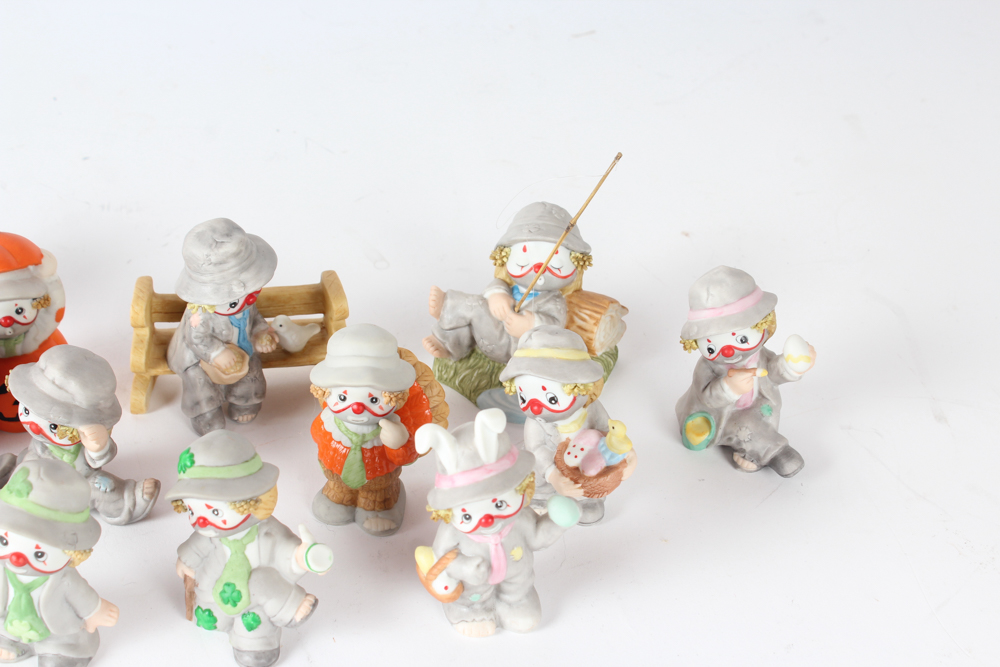Porcelain Li'l Vagabond Clown Figurines