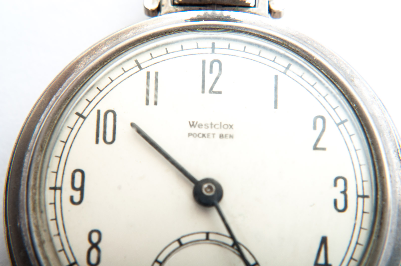 Vintage Elgin Pin Watch with Glass Crystals and Westclox Open Face Pocket Watch