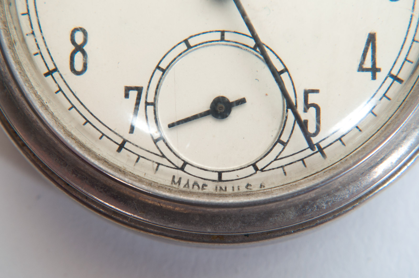 Vintage Elgin Pin Watch with Glass Crystals and Westclox Open Face Pocket Watch