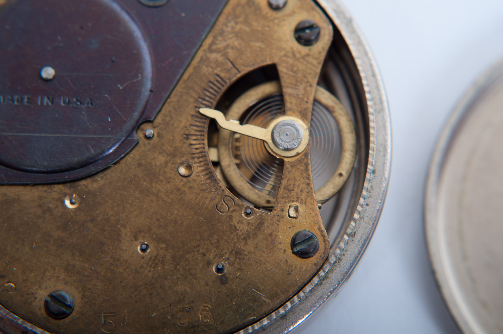 Vintage Elgin Pin Watch with Glass Crystals and Westclox Open Face Pocket Watch