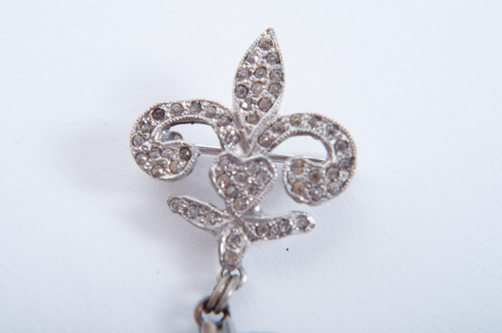 Vintage Elgin Pin Watch with Glass Crystals and Westclox Open Face Pocket Watch