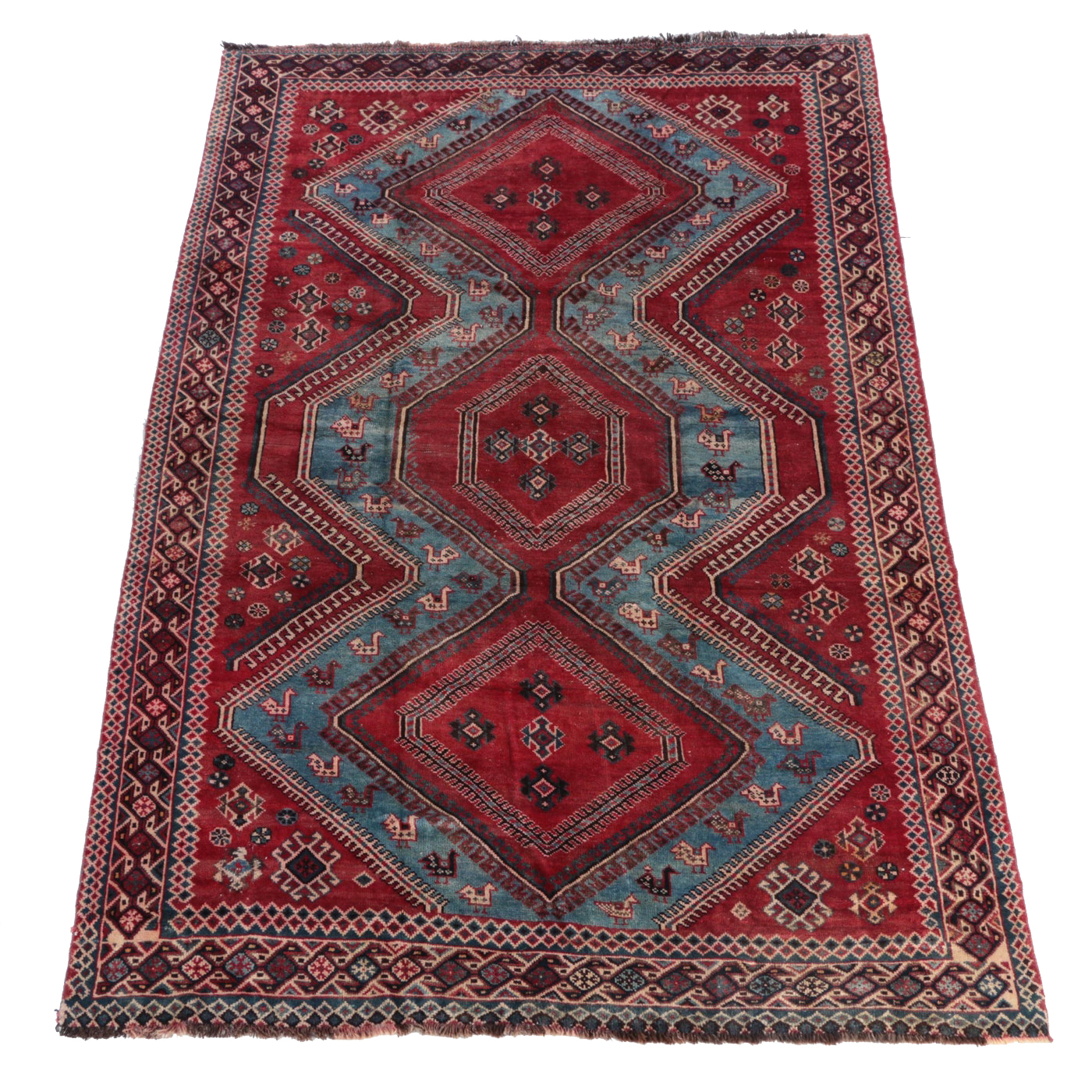 Hand-Knotted Persian Luri Tribal Area Rug