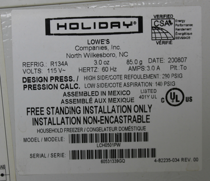 Holiday Chest Freezer