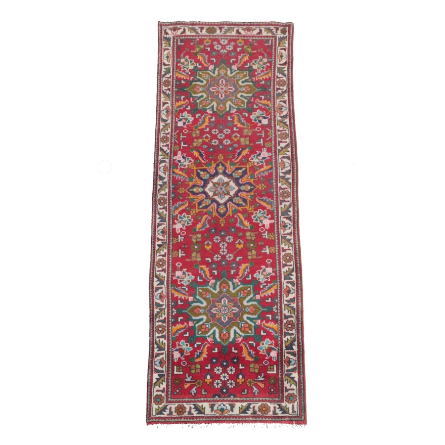 Hand-Knotted Wool Persian Village Carpet Runner