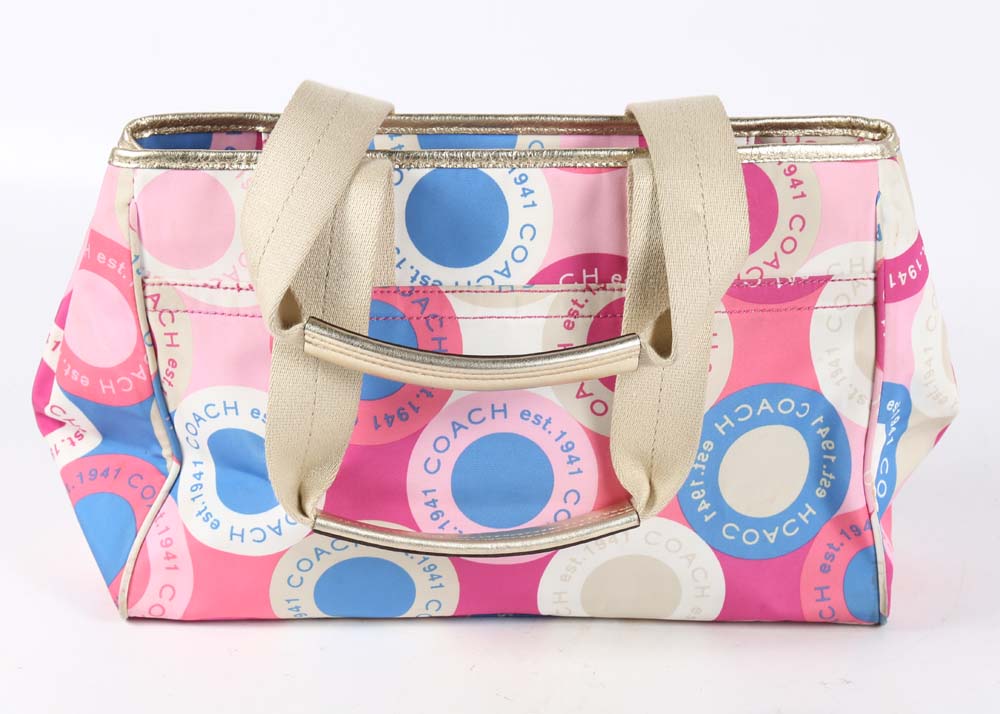 Coach Daisy Scarf Print Satchel Handbag