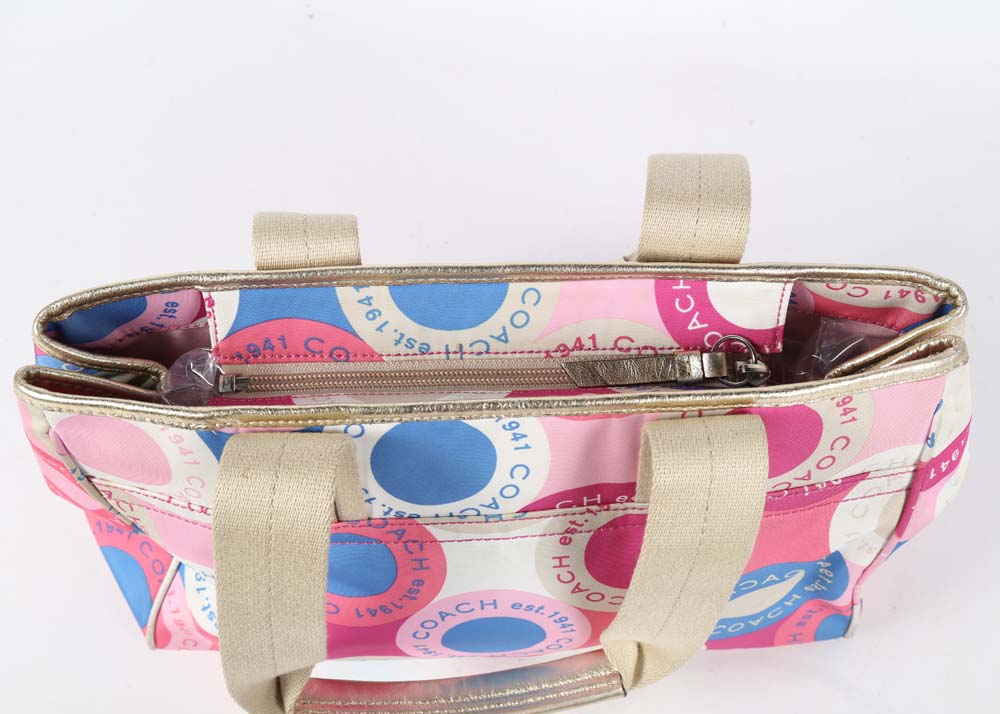 Coach Daisy Scarf Print Satchel Handbag