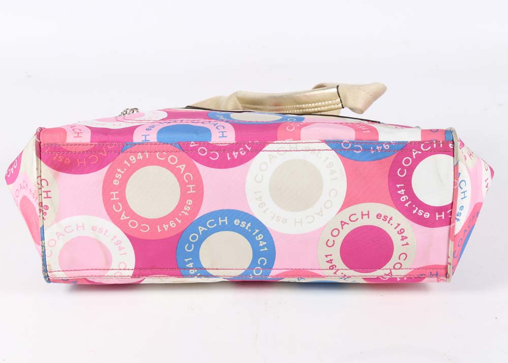 Coach Daisy Scarf Print Satchel Handbag