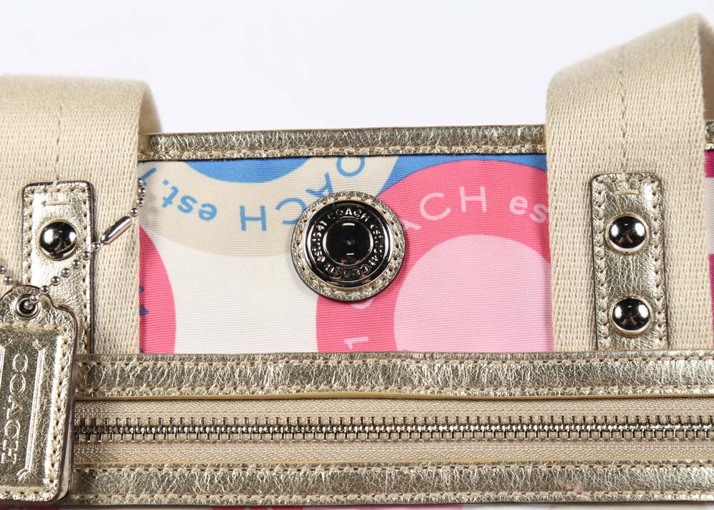 Coach Daisy Scarf Print Satchel Handbag