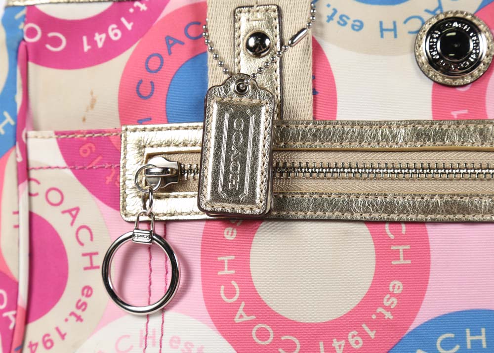 Coach Daisy Scarf Print Satchel Handbag