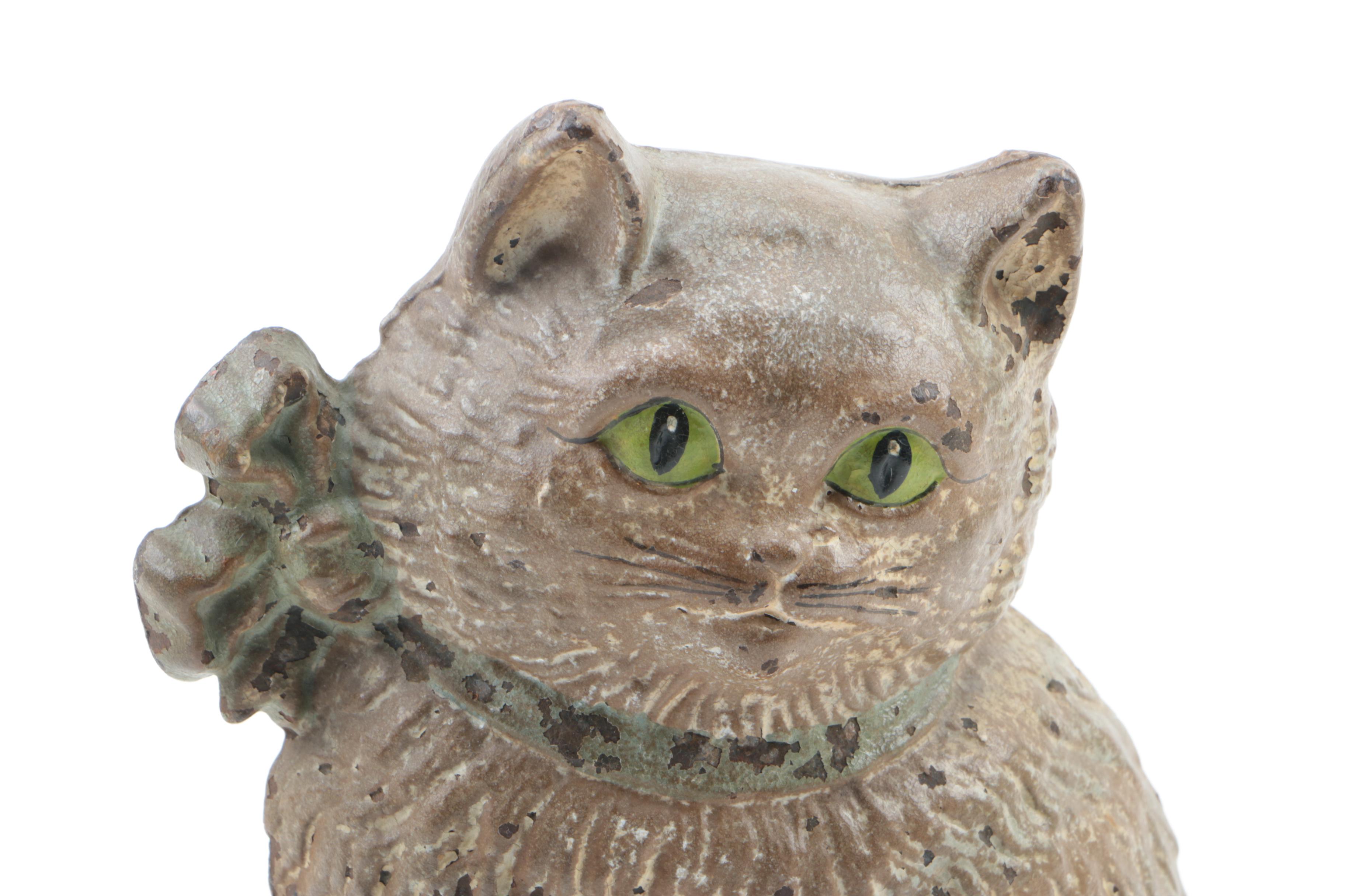 Hubley Cast Iron Cat Motif Doorstop